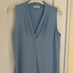 Calvin Klein Sky Blue V-Neck Top